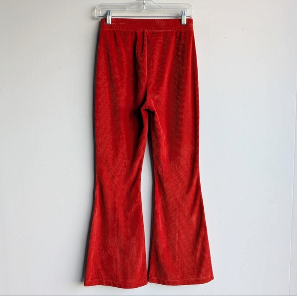 Aerie Velour Ribbed Red Flared Pants - Picture 6 of 7